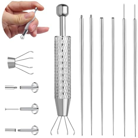 Set de Piercing de 7 Piezas Nymora, Pinza de Piercing, Desatornillador de Bola de Piercing, Herramienta de Acero Inoxidable para Abrir y Cambiar, Accesorios de Piercing para Oreja y Nariz