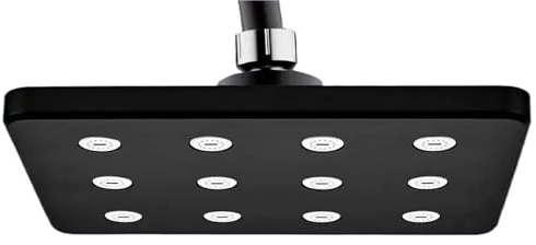 Soffione Doccia Grande Nero Argento Montato a soffitto da 10 Pollici con Getto Superiore, Accessori per Il Bagno, Design a Pioggia Rinforzato