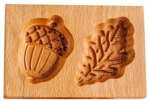 1pc Holzkekse Formen 3d Eichel und Blätter Präge Keksmarken Schimmel für Weihnachten Küche DIY Biscuit Backwerkzeuge