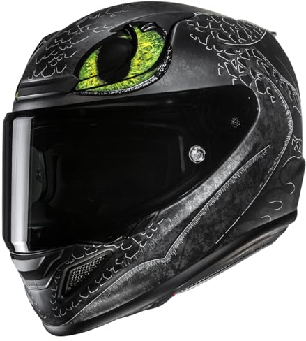 HJC, Integraler Motorradhelm RPHA 12 TOOTHLESS II UNIVERSAL Black/Green MC4SF, M