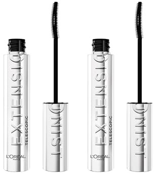 L'Oréal Paris - Lot de 2 - Mascara Volume & Longueur - Convient aux Yeux Sensibles - Brosse à Picots Sculptants - Mascara Extensionist - 9,9 ml x 2