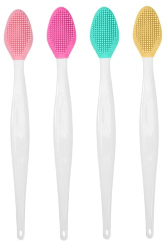 Brosse de nettoyage des pores, 4 pièces épurateur de nez en Silicone Double face, brosse gommage des lèvres 5, 7 pouces pour hommes femmes épurateur pores