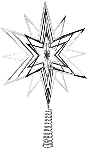 Riffelmacher Christbaumspitze Metall Stern 33cm 17859 - Silber