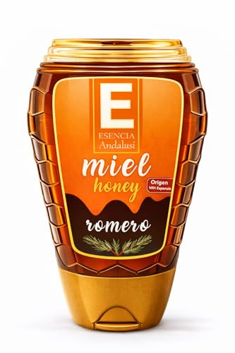 Miel 350 Gr - Bote Antigoteo - 100% Pura de Abeja, Natural, Artesana, Producto de Jaén. Sabor excepcional por su gran pureza. (Varios sabores) Producto de Jaén (Romero, 1 Unidad)