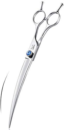 JASON Gebogene Hundeschere Profi Fellschere Haustierschere für Hunde Katzen 8 Zoll Fellpflegschere aus japanischem 440C-Edelstahl