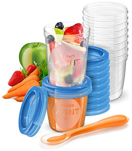 PHILIPS Avent Aufbewahrungsbehälter für Kindernahrung, Blau (Modell SCF721/20)