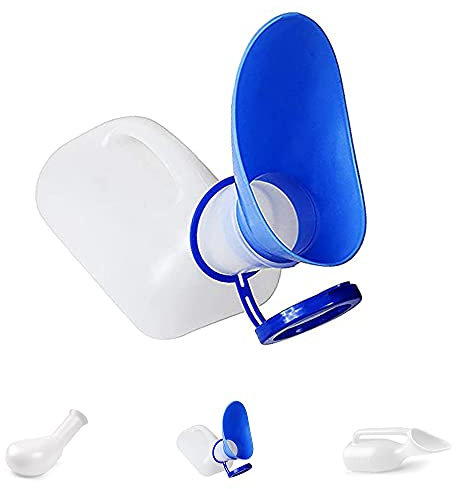 Plastific Unisex Töpfchen Urinale für Auto, Toilette Urinal Topf für Männer und Frauen, Tragbare Urinflasche mit Deckel und Trichter, Auslaufsichere Urinale für Auto, Reisen, Camping, Outdoor