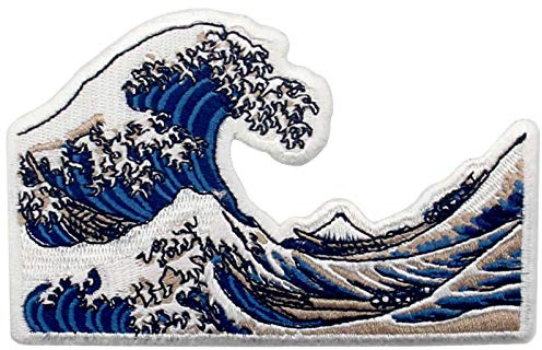 Parche termoadhesivo para la ropa, diseño de Gran ola frente a Kanagawa