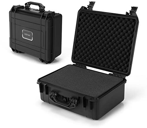 COSTWAY Hartschalen-Kamerakoffer, Unisversal anpassbar, Wasserdichter Hartschalenkoffer, Kamera-Schutzkoffer mit Schaumstoff, für Elektronik, Drohnen, Kameras und Schusswaffen (13)
