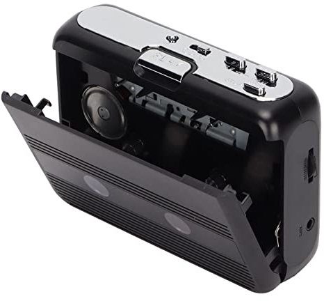 Bluetooth-Kassettenspieler, Tragbarer Kassettenspieler mit 3,5-mm-Klinke, Bluetooth-Ausgang zu Kopfhörer/Lautsprecher, Walkman-Tape-Player mit Automatischer Rückspulfunktion(Schwarz)