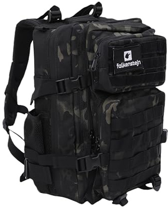 FALKENSTEJN Rucksack für Freizeit Outdooraktivitäten Schule Arbeit Multifunktionsrucksack (woodland 25/30L, 25/30L)