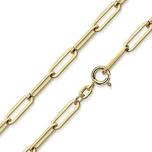 MATERIA by Matthias Wagner Goldene Ankerkette weit 925 Sterling Silber vergoldet Damen 3mm K21