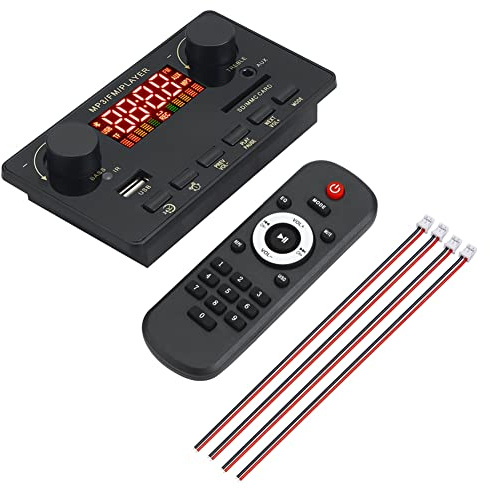 Gullermo Amplificatore 2X40W Bluetooth 5.0 Lettore MP3 Scheda di Decodifica WAV 12V Modulo Radio FM per Auto Supporto TF USB AUX Vivavoce(A)