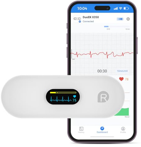 OVIIN Portable Heart Rate Monitor, Wireless Home Use Heart Rhythm Tracker, Heart Monitoring Devices,Smartphone App Compatible with iOS/Android