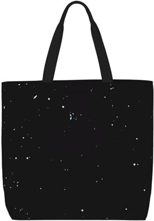 DEHIWI Schwarze Glitzer Einkaufstasche Für Frauen Wasserdichte Lässige Umhängetasche Mit Reißverschluss Einkaufen Handtaschen Für Büro Einkaufen Reisen, Schwarz , Einheitsgröße