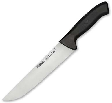 Pirge Ecco Coltello da macellaio professionale 21 cm Nero - Coltello da cucina professionale in acciaio inox - Ottimo coltello da macellaio affilato - Design ergonomico della maniglia in plastica