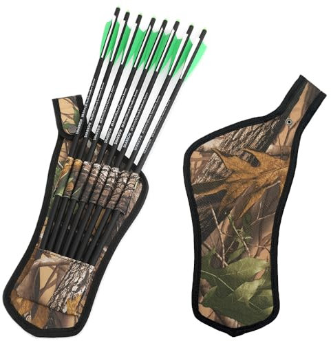 SHARROW Bogenschießen Pfeile Köcher Armbrustbolzen Pfeilköcher Taille Aufgehängt Hip Köcher Camouflage Pfeilhalter für 8 Stück Armbrustpfeile Carbonpfeile (Camo)