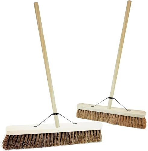 36” Wide Broom Indoor or Outdoor, Extra-Large Heavy Duty Broom | Sweeping Brush for Warehouse Floors and Large Flat Surfaces (36 Bassine Hard Bristle)
