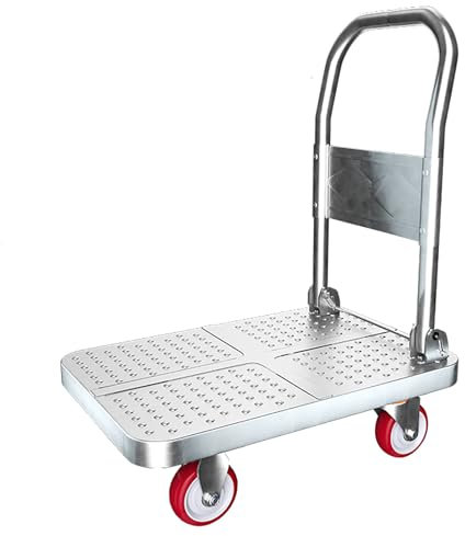 MINGYIHUI Plattformwagen Schwerlast-plattformwagen – Einhändig Klappbarer Plattformwagen Mit Leisen Rädern – Klappwagen Sackkarren(Size:70X45)
