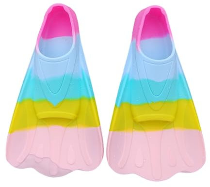 curfair Schwimmflossen Silikon-Schwimmflossen für Kinder, bequem für das Training, verschleißfest, rutschfest, hautfreundlich, 1 Paar Rosa M