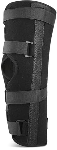 Itkcozcg Inmovilizador de rodilla con 4 placas de aluminio transpirable y estabilizador de soporte completo de pierna para fracturas de rodilla
