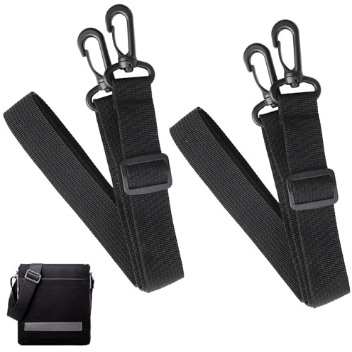 Ltsbaed Ersatz Schultergurt für Taschen, 30MM Schwarz Breiter Taschengurt | 2 Stück; Universal Ersatz Schultergurt; Gurt mit Karabiner Einstellbar; für Computertaschen Kamerataschen Laptoptaschen