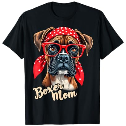 Boxer Mom Bandana Brille T-Shirt