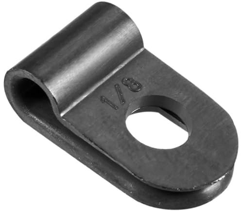 TA-VIGOR 30Pcs Nylon R-Type Cable Clamp Clips, 3.1mm Plastic Cable Clamp Assortment Kit Fastener, Plastic Wire Clamp Clips for Electrical Cable Wire Conduit Cable Management, Black CC-0