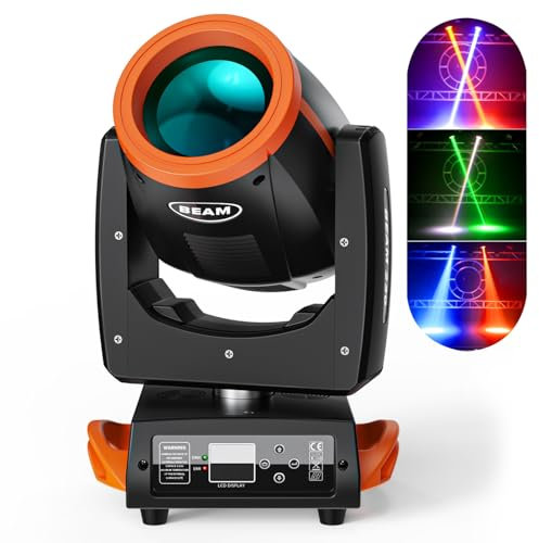 DJ Moving Head Light Equipment, DMX Strobe Spot LED Stage Light with 16/20 DMX Channels Controller, 0-100% Dimmer, Freely Rotated 540°& Tilted 270°, Indoor Party Disco Lights for Parties 1pcs