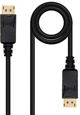 Watio Wave Cable displayport - cable DP/M-DP/M negro de 5 metros, ideal para transmitir video y audio en alta definición con alta calidad de imagen.*