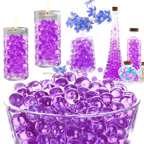 Lot de 10 000 perles d'eau violettes de 7 à 10 mm - Perles d'eau décoratives pour fleurs et plantes - Perles d'eau violettes pour fabrication de bougies, de mariage, remplissage de vase