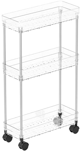 Storage Trolley - Moveable Organizer for Storage | Sturdy Design with Easy Mobility, Perfect for Kitchen, Bedroom, Laundry, Bathroom, Office, Cleaning Supplies, Home Organization