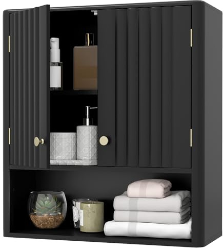 Multigot Bathroom Wall Cabinet (Black)