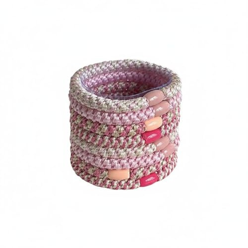 ZPGVWXKO Haargummi Zopfgummi Frauen Geflochtener Haargummi Elastisches Band Hoher Tragkomfort Handgefertigte Optik für Büro Alltag Schule Draußen, Rosa, Rosenrot