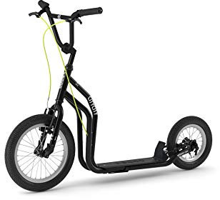 Yedoo City New Modell # Roller Tretroller Schwarz - Kickbike - mit Luftbereifung ab 140 cm- 178 cm Köpergröße bis 120 Kg Scooter kommt teilmontiert im Karton
