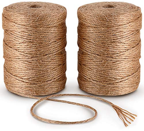 6ply Juta Spago Corda 100M*2Pcs Rotoli Naturale Durevole Corda Della Iuta Spago Arte e Mestieri Stringa per Tag, Biglietti d'auguri, Regalo Regalo, per Ufficio, Giardinaggio Progetti, Packaging