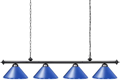 Wellmet Pool Table Light - 4 Ceiling Hanging Lights with Matte Metal Shades, Ideal for 7' to 9' Tables, Game Room, Bar