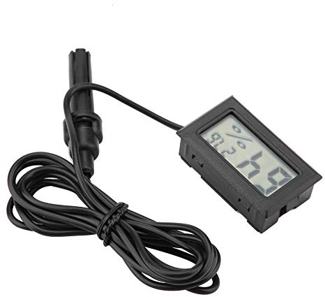 Mini Thermometer Hygrometer eingebettetes digitales LCD Temperatur Feuchtemessgerät mit externem Messfühler für Inkubatoren Brutapparate Reptilienbehälter Aquarium(-50 °C ~70 °C)