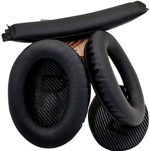 misodiko Ersatz-Ohrpolster für Bose Quiet Comfort 25 35 (QC25 QC35) und QuietComfort 35 II (QC35ii), Reparaturteile und Ohrpolster mit Matte, Schwarz