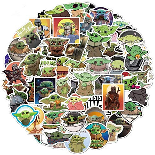 Lanseede 100pcs Yoda Stickers Laptop Bomb Vinyl Waterproof Stickers Variety Pack for Luggage Computer Skateboard Car Motorcycle Decal for Teens Adults…