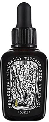 Pan Drwal FREAK SHOW Beard Oil - Naturally Witchcraftet Crocodile Tears | Bartöl mit Duft: süßer Bay Rum | geschmeidiger Bart | weiche Barthaare | Barbershop Männerpflege | 30m