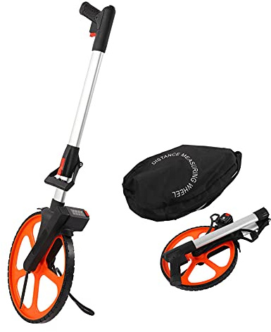 Roue de mesure professionnelle avec compteur de 31 cm de diamètre, 1 m de circonférence, 9999,9 m de portée, support et sac de transport inclus
