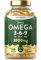 Triple Omega 3 6 9 Capsules 3000mg ALA, LA & OA | 120 Count | High Strength EPA & DHA Essential Fatty Acids | Supplement with Fish Oil, Flaxseed & Sunflower Oil | by Horbaach