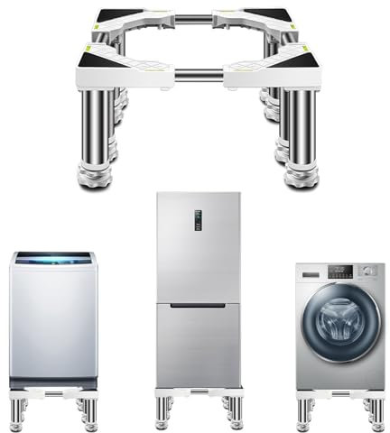 Multifunktionale Waschmaschinen-Untergestell 45-65cm verstellbare ​sockel für Podeste & Rahmen für Waschmaschine, Trockner, Kühlschrank und Gefrierschrank (Schwer)