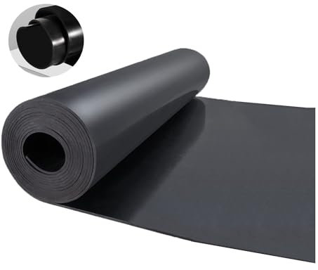 MYOYAY Alfombra de goma antideslizante, 300 x 100 cm, 3 mm de grosor, Negro, Resistente al aceite, Aislamiento, Amortiguación