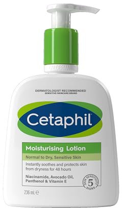 Cetaphil Moisturising Lotion, 236ml, Face & Body Moisturiser, For Normal To Dry Sensitive Skin, With Niacinamide, Packaging May Vary