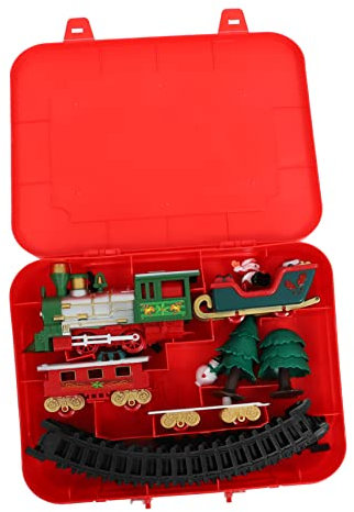 WOONEKY Giocattolo Del Trenino Di Natale Elettrico Su Rotaia, Set Decorativo Per Ragazzo Ragazza, Stimola Coordinazione Occhio-mano e Abilità Motorie, Adatto Per Scrivania e Tavolo, Confezione Regalo