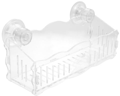 POPETPOP Aquarium Planting Cup 8.07X3.14X2.36In Clear Acrylic Fish Tank Planter with Suction Cup for Aquatic Plant Growth and Fish Shelter