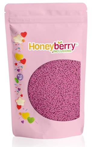 HONEYBERRY INCLUSIONS - Chispas de azúcar morada de 200 g, gránulos de fideos comestibles de primera calidad para hornear, decoraciones de cupcakes y pasteles, helados, postres y glaseados