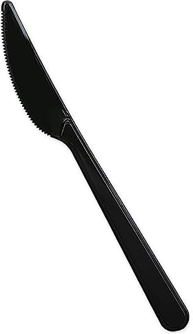 Inoverse Lot de 100 Couteaux en Plastique Réutilisables - Ustensiles de Barbecue de Qualité Supérieure - Couverts de Voyage et de Fête - Vaisselle